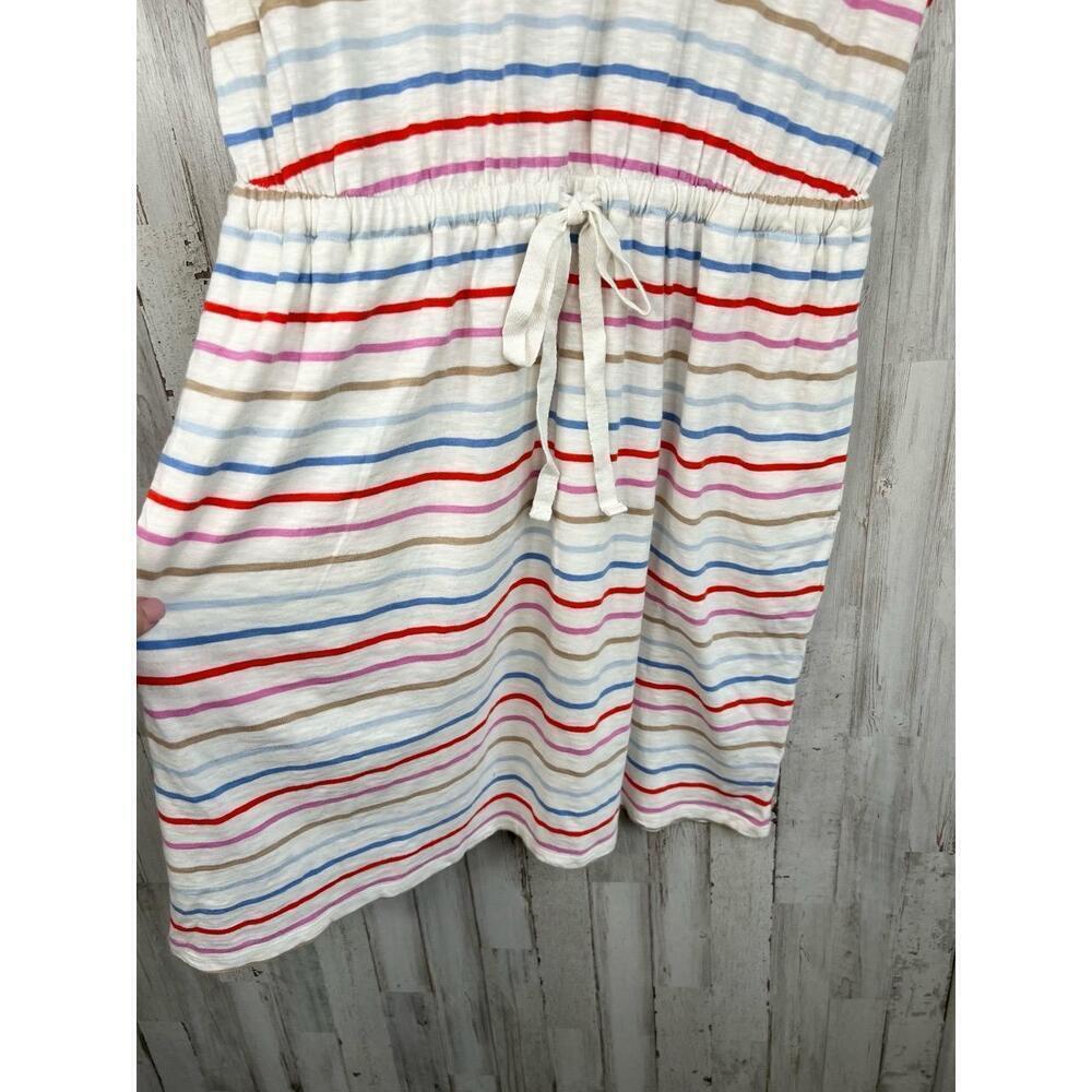 Caslon Striped Shirt Dress Short Sleeve Drawstring Casual Size S with Pockets - Picture 6 of 12